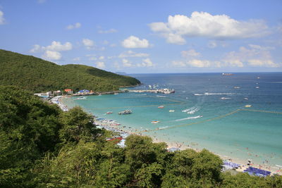 High angle view of sea against sky