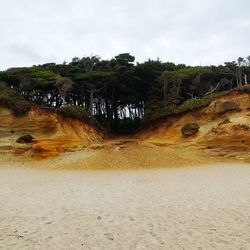 Scenic view of sand against sky