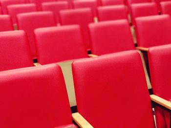 Close-up of empty chairs