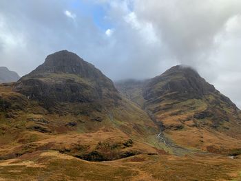 Panoramic view of mountains against sky