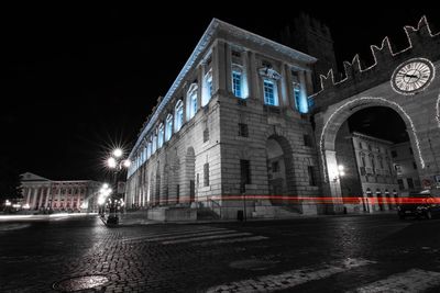 Illuminated city at night