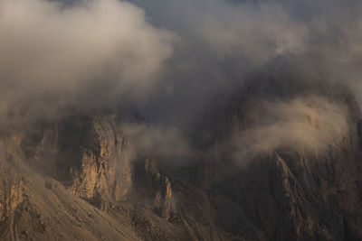 Scenic view of mountains during sunset