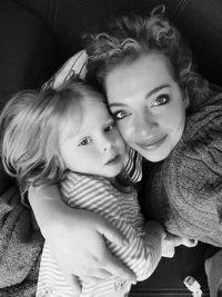 Portrait of mother and daughter