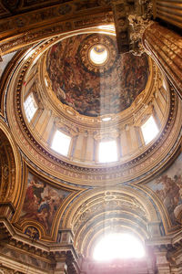 Low angle view of ceiling of historical building