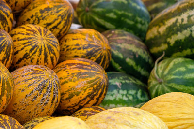 Full frame shot of pumpkins for sale at market stall