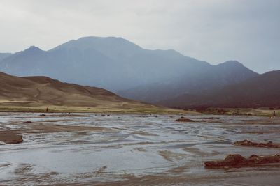 Scenic view of lake and mountains