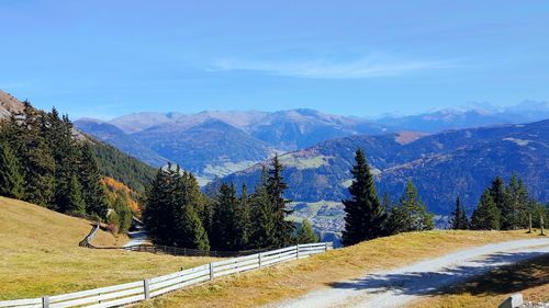 Scenic view of mountains against sky