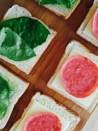 High angle view of food