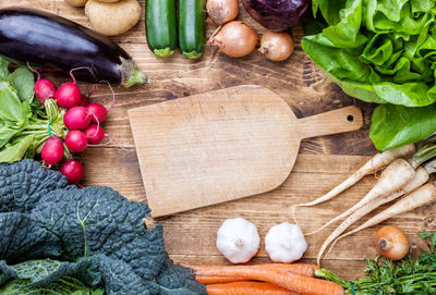 High angle view of vegetables