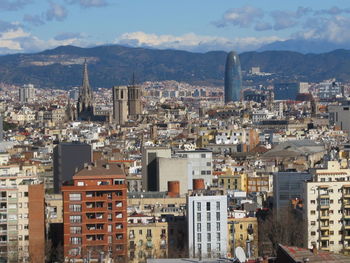 Aerial view of buildings in city