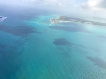 Aerial view of sea against sky