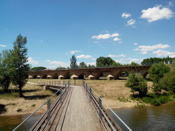 Railroad bridge over river