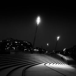 Illuminated street light at night