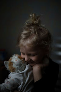 Cute girl with teddy bear