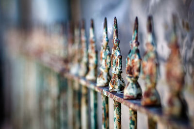 Close-up of rusty gate