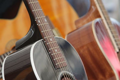 Close-up of an acoustic guitar