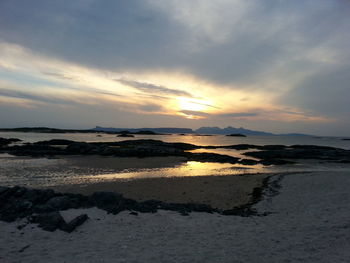 Scenic view of sea at sunset