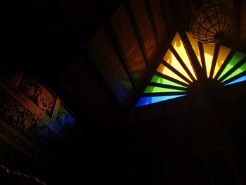 Low angle view of illuminated ceiling in building