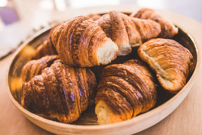 Close-up of food in plate on table