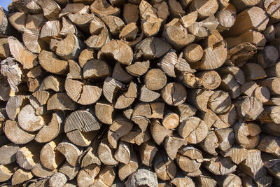 Full frame shot of logs