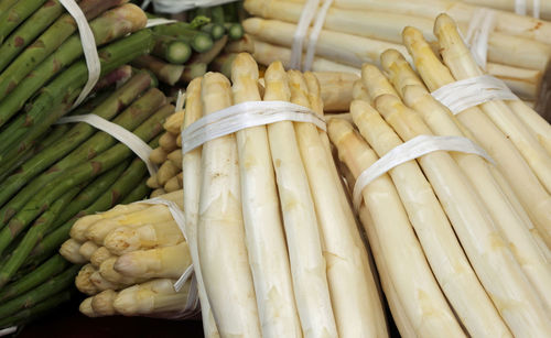 High angle view of vegetables in market