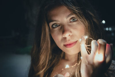 Close-up portrait of young woman