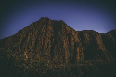Low angle view of sky over mountain