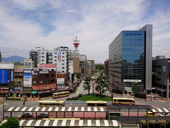 Buildings against sky in city