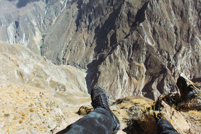 Low section of man on mountain