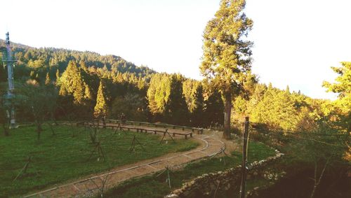 Scenic view of landscape against clear sky