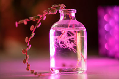 Close-up of glass jar on table