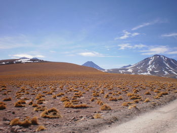 Scenic view of mountains against sky