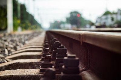 Close-up of railroad track