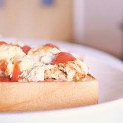 Close-up of breakfast in plate