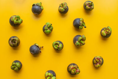 High angle view of fruits on table