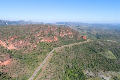 High angle view of land