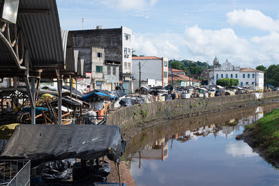 View of the subaé river in the city of santo amaro, in bahia.