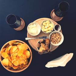 Directly above shot of food on table