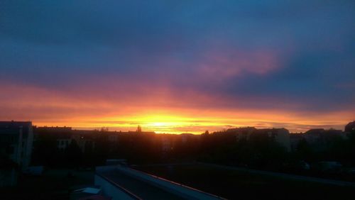 Scenic view of landscape against sky at sunset