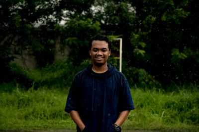 Portrait of young man smiling