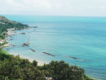 High angle view of sea against sky