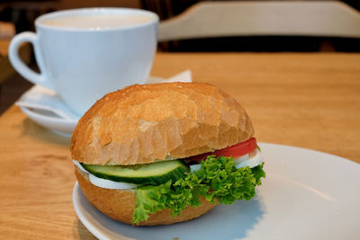 Close-up of food in plate on table