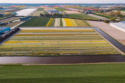 High angle view of railroad track