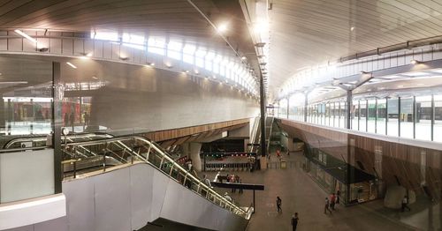 High angle view of railroad station platform