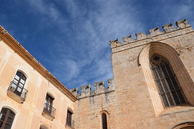 Low angle view of historical building. monastery of santes creus