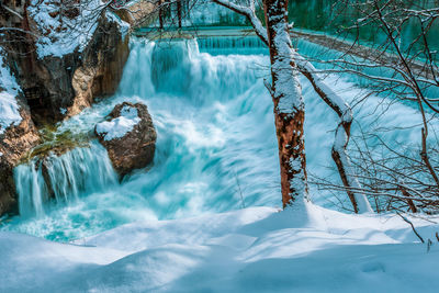 Panoramic shot of waterfall