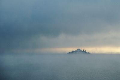 View of sea against cloudy sky