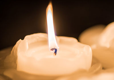 Close-up of burning candle