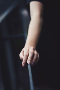 Close-up of cropped woman hand