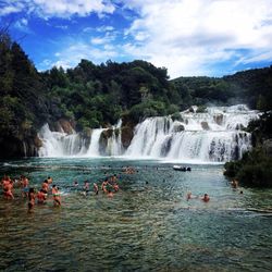 Tourists enjoying in water